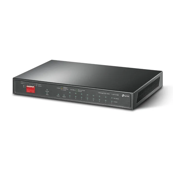 10-портов настолен гигабитен комутатор TP-Link TL-SG1210MP с 8-PoE  порта и gigabit combo SFP/RJ45 порт