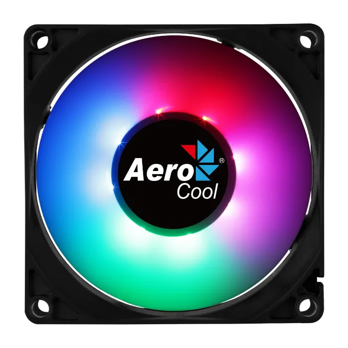 Вентилатор за компютър AeroCool Frost 8 (ACF1-FS10117.11), Fixed RGB, 80 x 80 x 25 mm, 1500 об./мин., 21.9 CFM, 21.9 dBA, лагер тип втулка