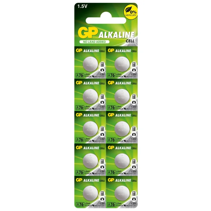 Бутонна алкална батерия GPА76 LR-44/ 10 бр./pack цена за 1 бр./ 1.55V GP
