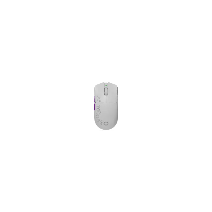 Геймърска мишка LORGAR MSP81W Pro, оптичен сензор PixArt 3950, до 30000 dpi, Bluetooth 5.4/RF, 6 програмируеми бутона, 46 g, бяла