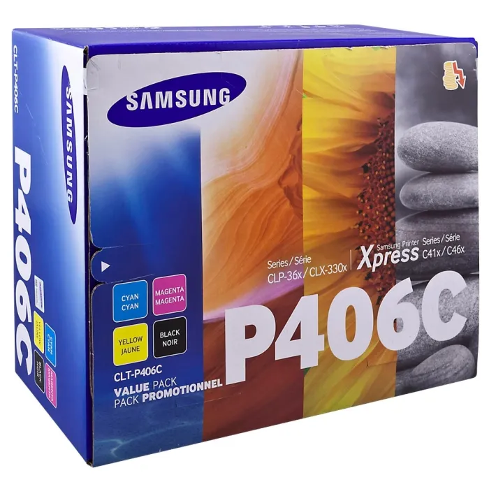 Комплект тонер касети SAMSUNG CLT-P406C, 4 броя, CMYK, за CLP-360/CLP-365, CLX-3300/CLX-3305, C410W/C460W/C460FW
