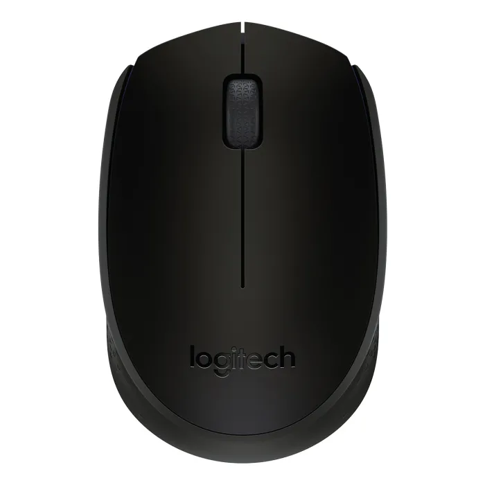 Безжична оптична мишка Logitech B170, RF 2,4 GHz, USB nano приемник, двуръчна, 3 бутона, черна, до 10 m обхват