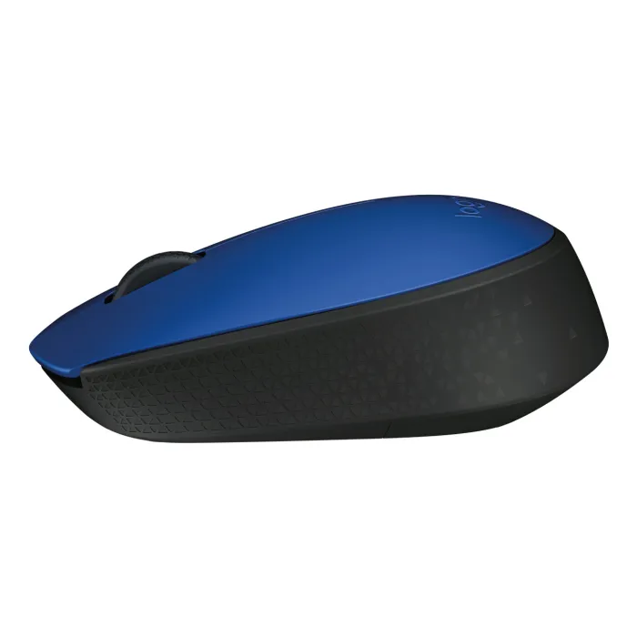 Безжична оптична мишка Logitech M170, 1000 DPI, 2.4 GHz, 3 бутона, USB nano приемник, двустранна, синьо/черна