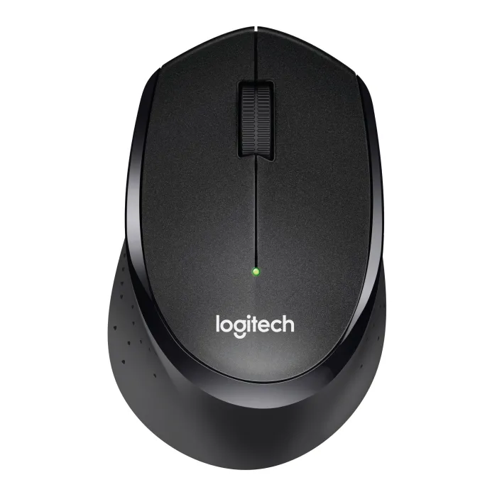 Безжична оптична мишка Logitech M330 Silent Plus, за офис, дясна ръка, 1000 DPI, 2.4 GHz, SilentTouch, Nano USB приемник, черна