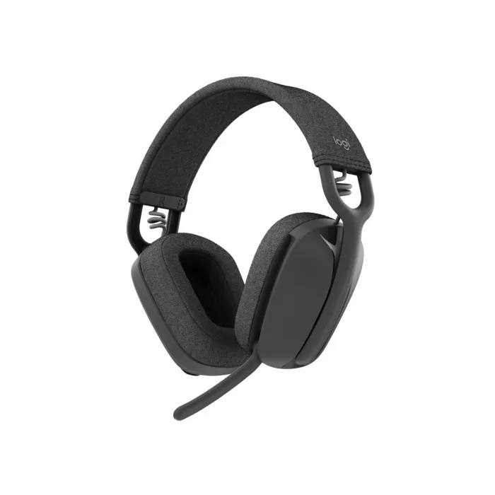 Безжични слушалки тип over-ear Logitech Zone Vibe Wireless 981-001441, Bluetooth 5.2, USB-C, до 20 часа слушане, Multipoint за 2 устройства, 40 mm говорители, графит