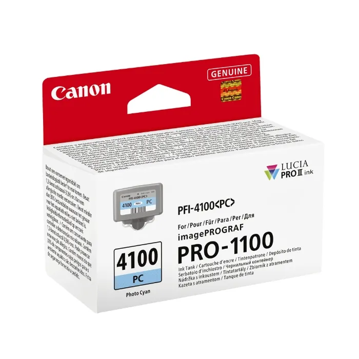Мастилена касета CANON PFI-4100, Photo Cyan, 80 ml, за Canon imagePROGRAF PRO-1100