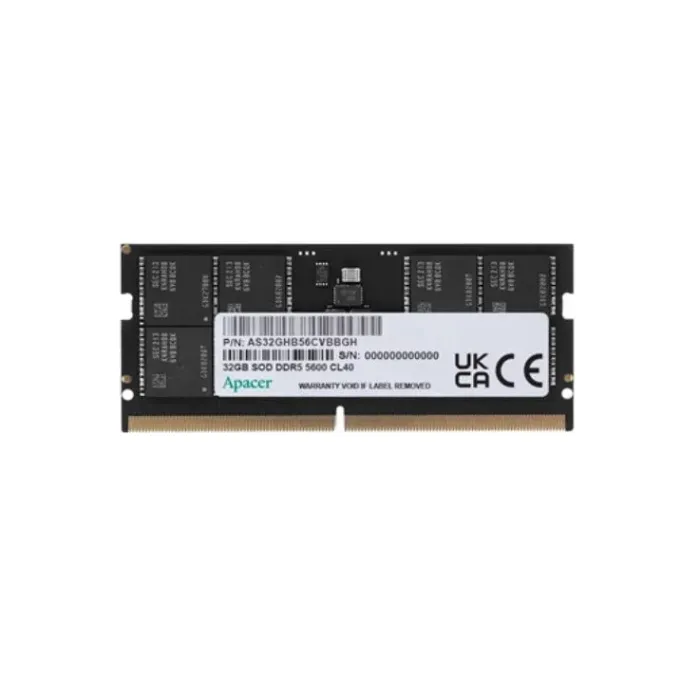 Оперативна памет APACER AS32GHB56CVBBGH, 32 GB DDR5 SODIMM, 5600 MHz, за лаптопи