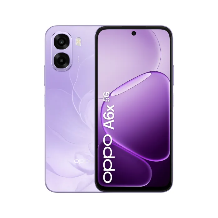 Смартфон OPPO A6x 5G CPH2783, Android 15, 6,75" LCD 120 Hz, 6 GB RAM, 256 GB памет, Dual SIM, батерия 6100 mAh, виолетов
