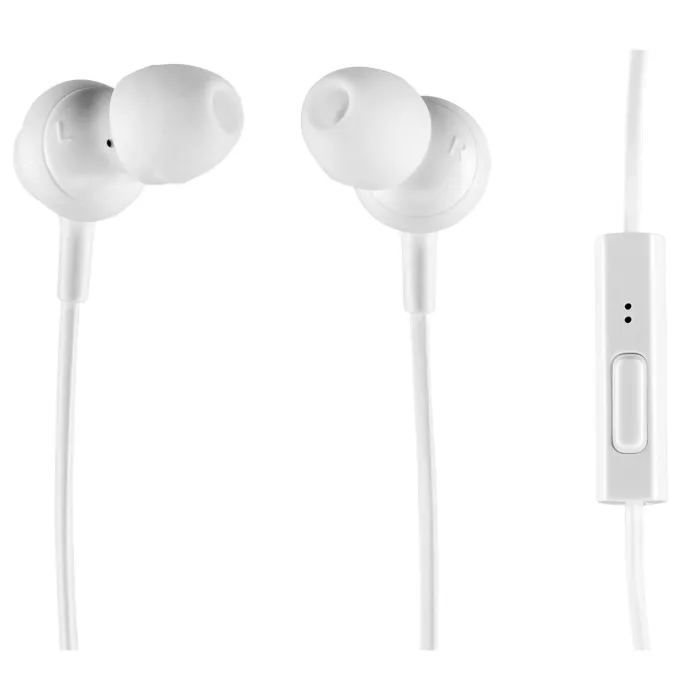 Слушалки Panasonic RP-TCM360E-W, кабелни In-Ear с микрофон, 9 mm драйвери, 6 Hz–24 kHz, 3.5 mm стерео жак, 1.2 m кабел, бели