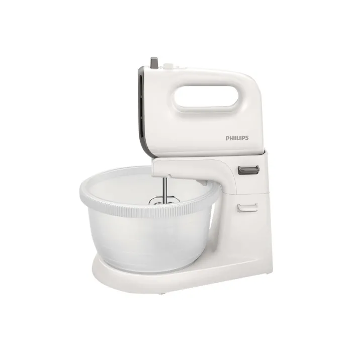 Миксер с купа Philips HR3745/00 Viva Collection, 450 W, 5 скорости + Turbo, купа 3 L, двойни бъркалки и приставки за месене