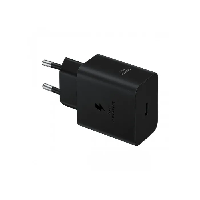 Зарядно устройство Samsung 45W, USB-C, 45 W, бързо зареждане, черно, защита от прегряване, късо съединение и претоварване