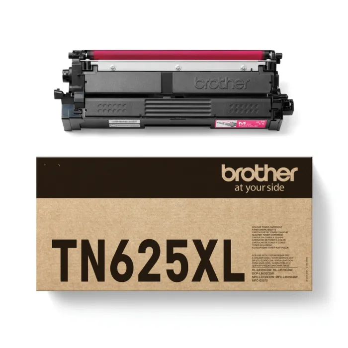 Тонер касета BROTHER TN-625XLM, магента, 4500 страници, съвместима с HL-L8430CDW, HL-L8570CDW, MFC-L8730CDW и MFC-L8970CDW