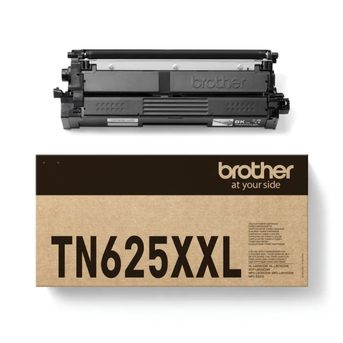 Тонер касета BROTHER TN-625XXLBK, черен, 7500 страници, съвместима с HL-L8430CDW, HL-L8570CDW, MFC-L8730CDW и MFC-L8970CDW