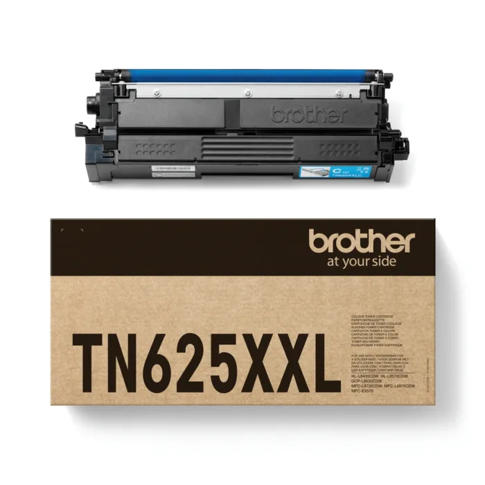 Тонер касета BROTHER TN-625XXLC, Cyan, 6500 страници, съвместима с HL-L8430CDW, HL-L8570CDW, MFC-L8730CDW и MFC-L8970CDW