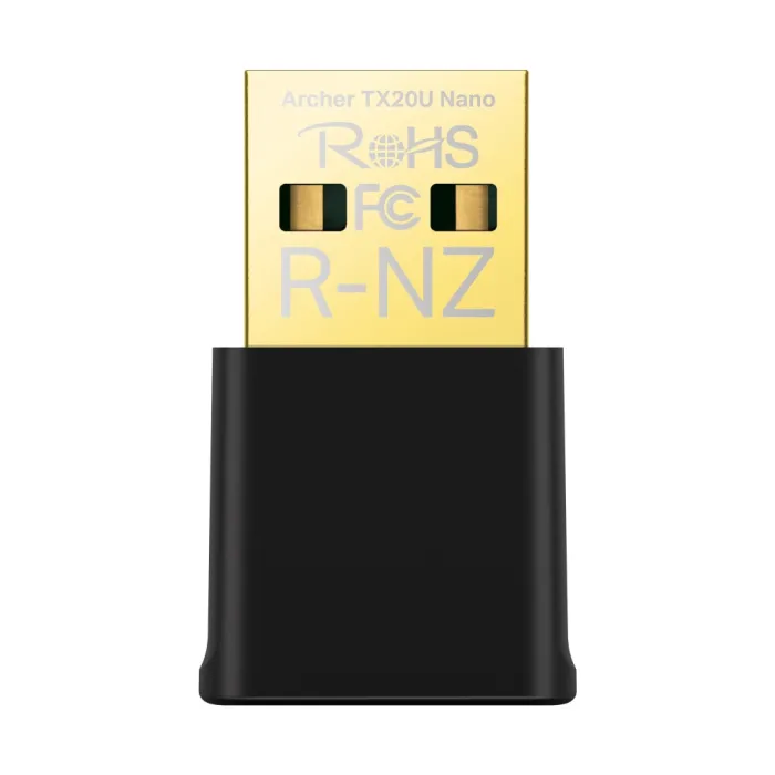 USB Wi‑Fi адаптер TP-LINK Archer TX20U Nano, AX1800, Wi‑Fi 6, двулентов 2.4/5 GHz, до 1201 Mbps, USB 2.0, OFDMA и MU-MIMO