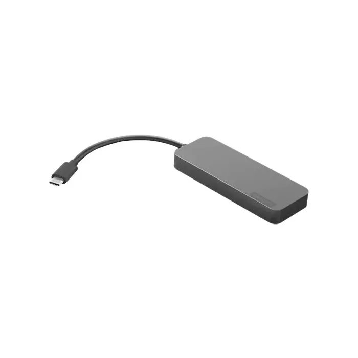 Външен USB хъб LENOVO 4X90X21427, USB-C към 4 x USB-A, USB 3.2 Gen 1, до 5 Gbps, съвместим с USB4, Thunderbolt 3 и Thunderbolt 4, Iron Grey