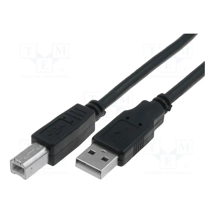 VCom Кабел USB 2.0 AM / BM Black - CU201-B-1.5m
