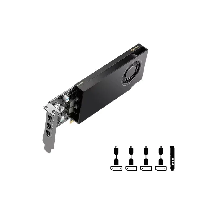 Видеокарта DELL NVIDIA RTX A1000, 8 GB GDDR6, 128-bit, 2304 ядра, 4x Mini DisplayPort 1.4a, single-slot