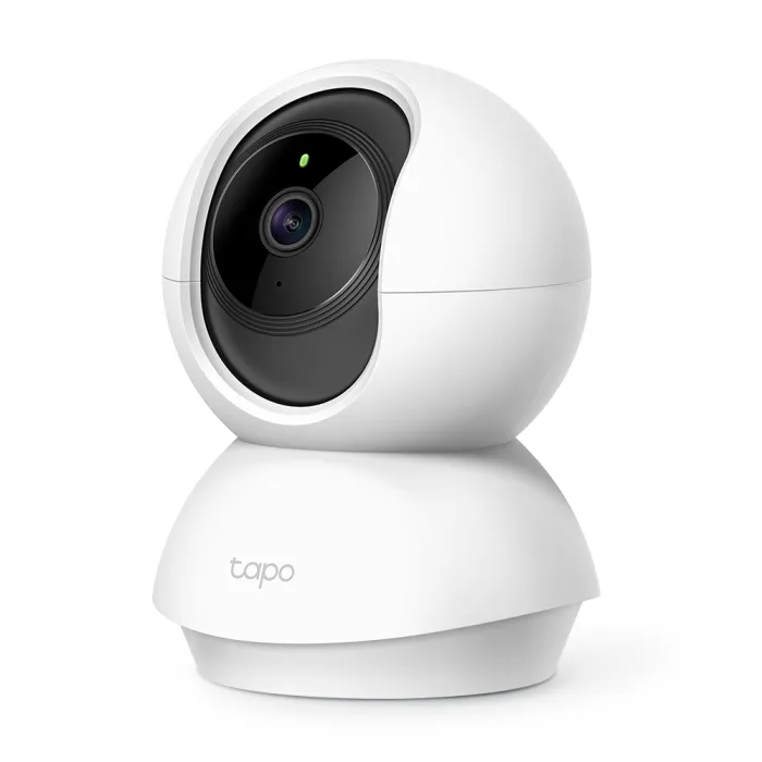 Wi-Fi камера за видеонаблюдение TP-LINK Tapo C210, Pan/Tilt, 2.4 GHz, нощно виждане с IR, вграден високоговорител, слот за microSD карта, бяла